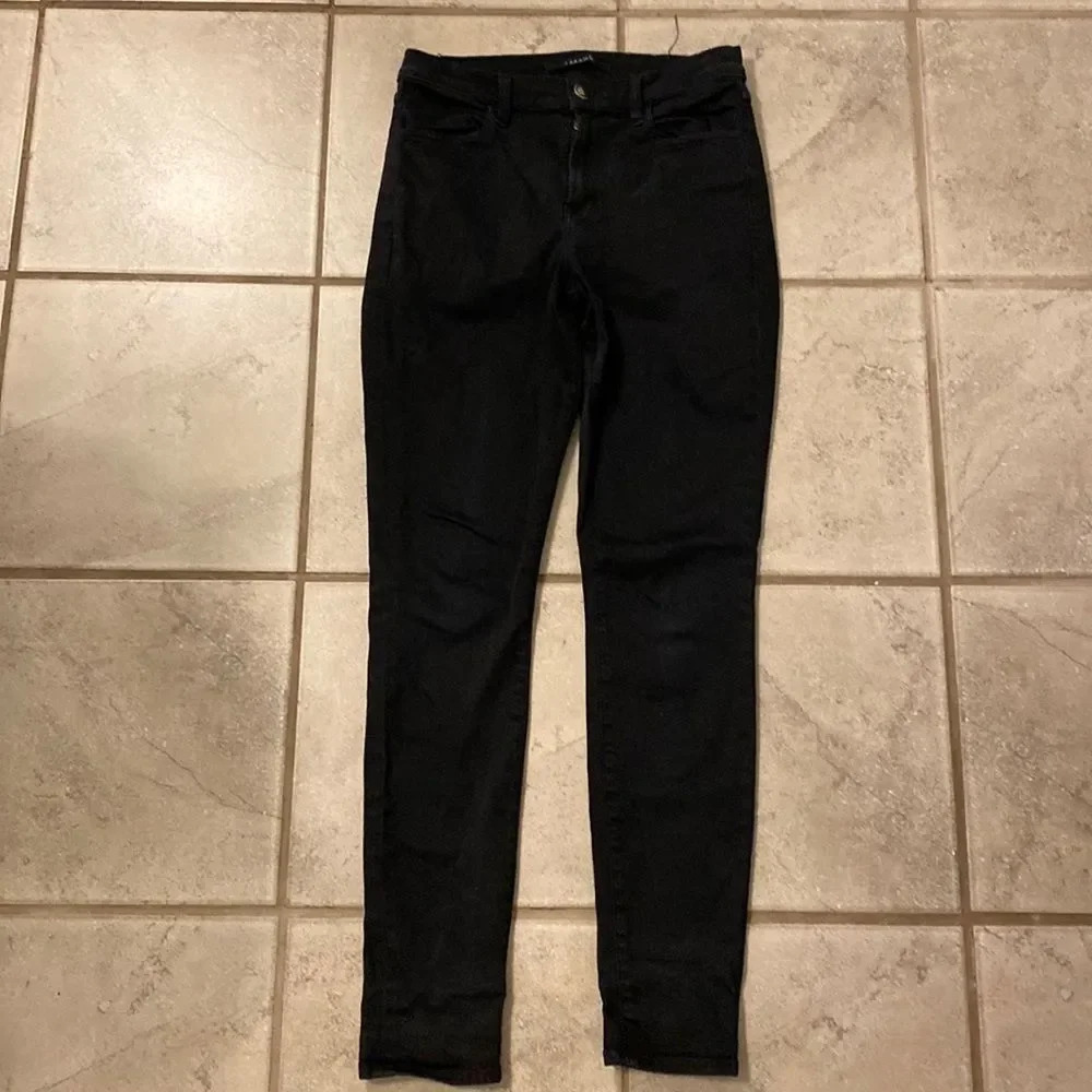 J Brand Women’s 28 Maria High Rise Skinny Denim Jean Black